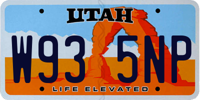 UT license plate W935NP