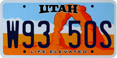 UT license plate W935OS