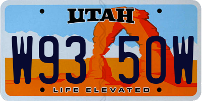 UT license plate W935OW