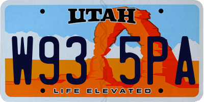 UT license plate W935PA