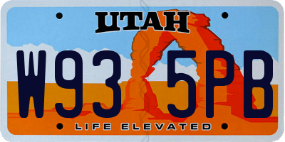 UT license plate W935PB