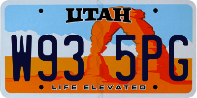 UT license plate W935PG