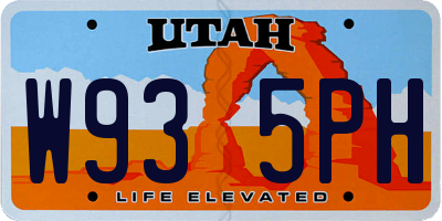 UT license plate W935PH
