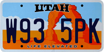 UT license plate W935PK