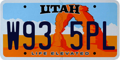 UT license plate W935PL