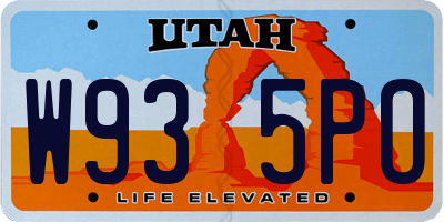 UT license plate W935PO