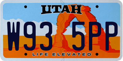 UT license plate W935PP