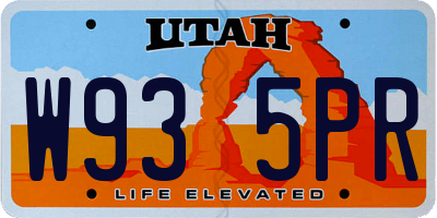 UT license plate W935PR