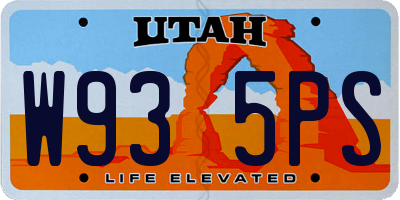 UT license plate W935PS