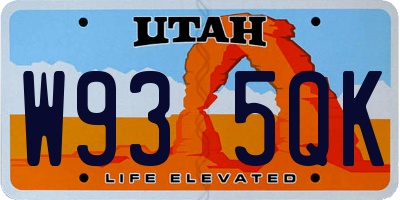 UT license plate W935QK