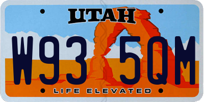 UT license plate W935QM