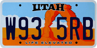 UT license plate W935RB