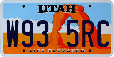 UT license plate W935RC
