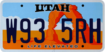 UT license plate W935RH