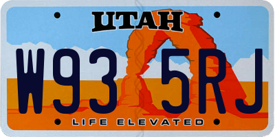 UT license plate W935RJ