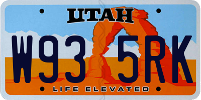 UT license plate W935RK