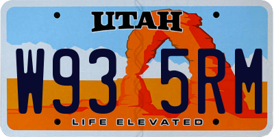 UT license plate W935RM
