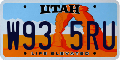 UT license plate W935RU