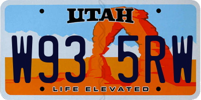 UT license plate W935RW