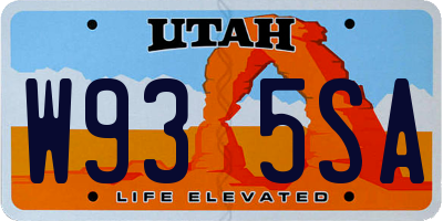 UT license plate W935SA