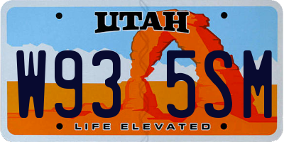 UT license plate W935SM