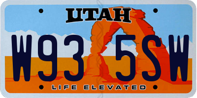 UT license plate W935SW