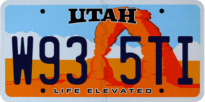 UT license plate W935TI