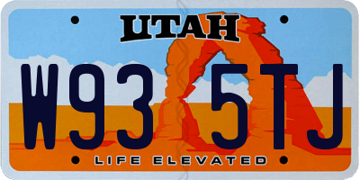 UT license plate W935TJ