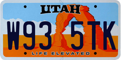 UT license plate W935TK