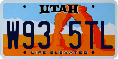 UT license plate W935TL