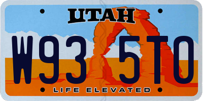 UT license plate W935TO