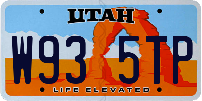 UT license plate W935TP
