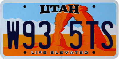 UT license plate W935TS