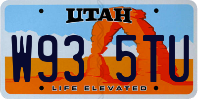UT license plate W935TU