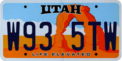 UT license plate W935TW
