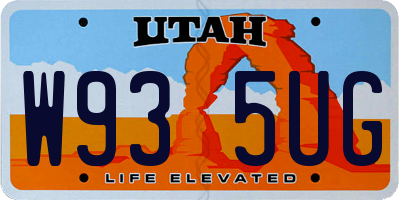 UT license plate W935UG
