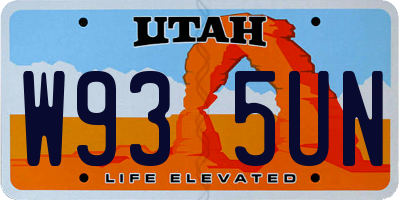 UT license plate W935UN