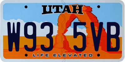 UT license plate W935VB