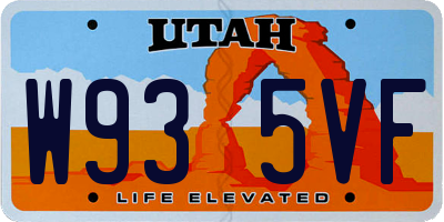UT license plate W935VF