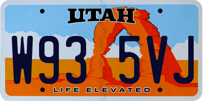 UT license plate W935VJ