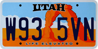 UT license plate W935VN