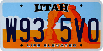 UT license plate W935VO