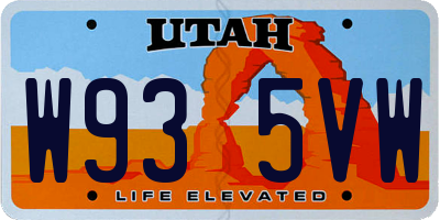 UT license plate W935VW