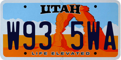 UT license plate W935WA