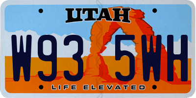 UT license plate W935WH