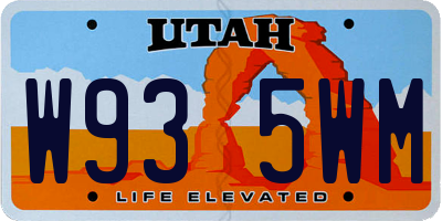 UT license plate W935WM