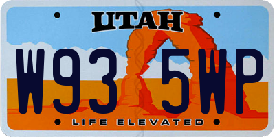 UT license plate W935WP