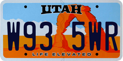 UT license plate W935WR