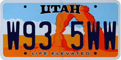 UT license plate W935WW