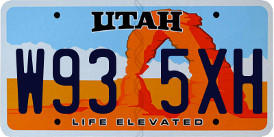 UT license plate W935XH